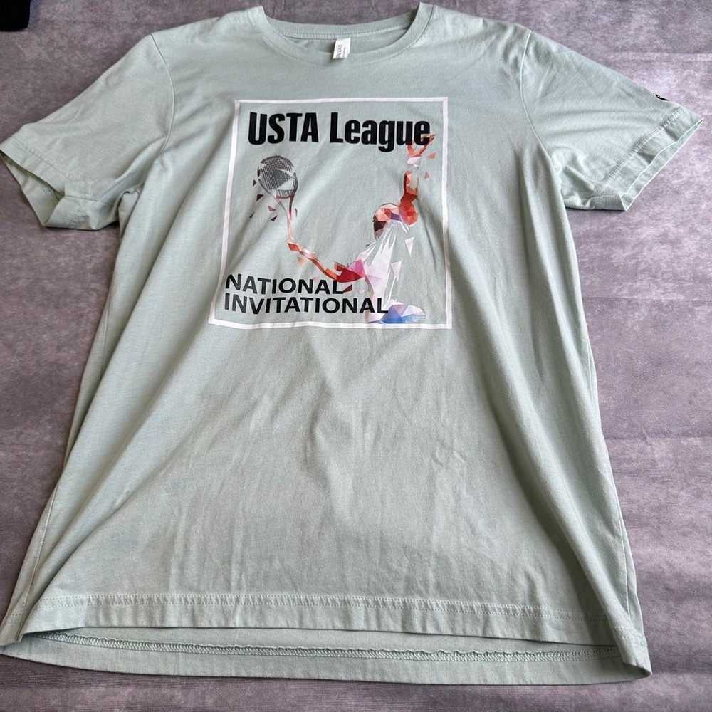 USTA League National Invitational Tennis T-Shirt Mens Large Green Bella Canvas